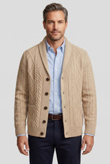 Men's Cable Knit Button Cardigan