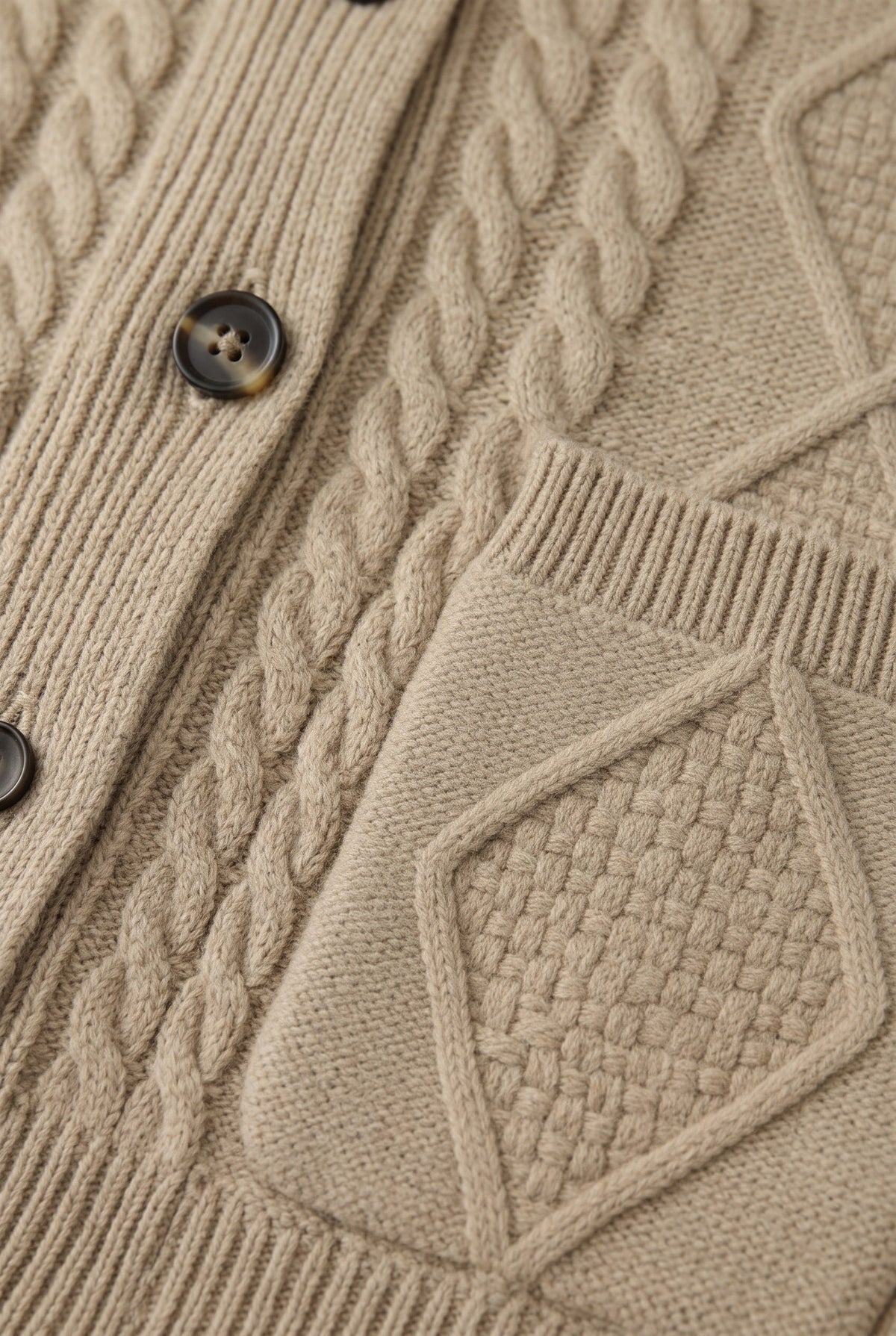 Men's Cable Knit Button Cardigan