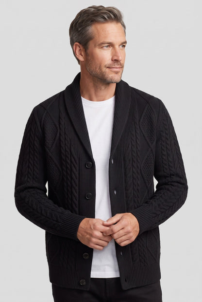 Men's Cable Knit Button Cardigan