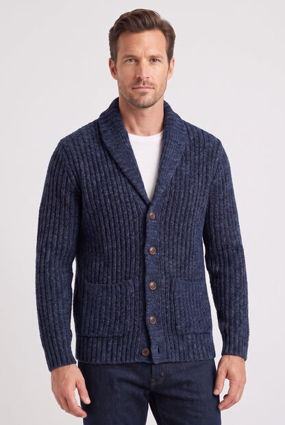 Men's Chunky Knit Shawl Cardigan