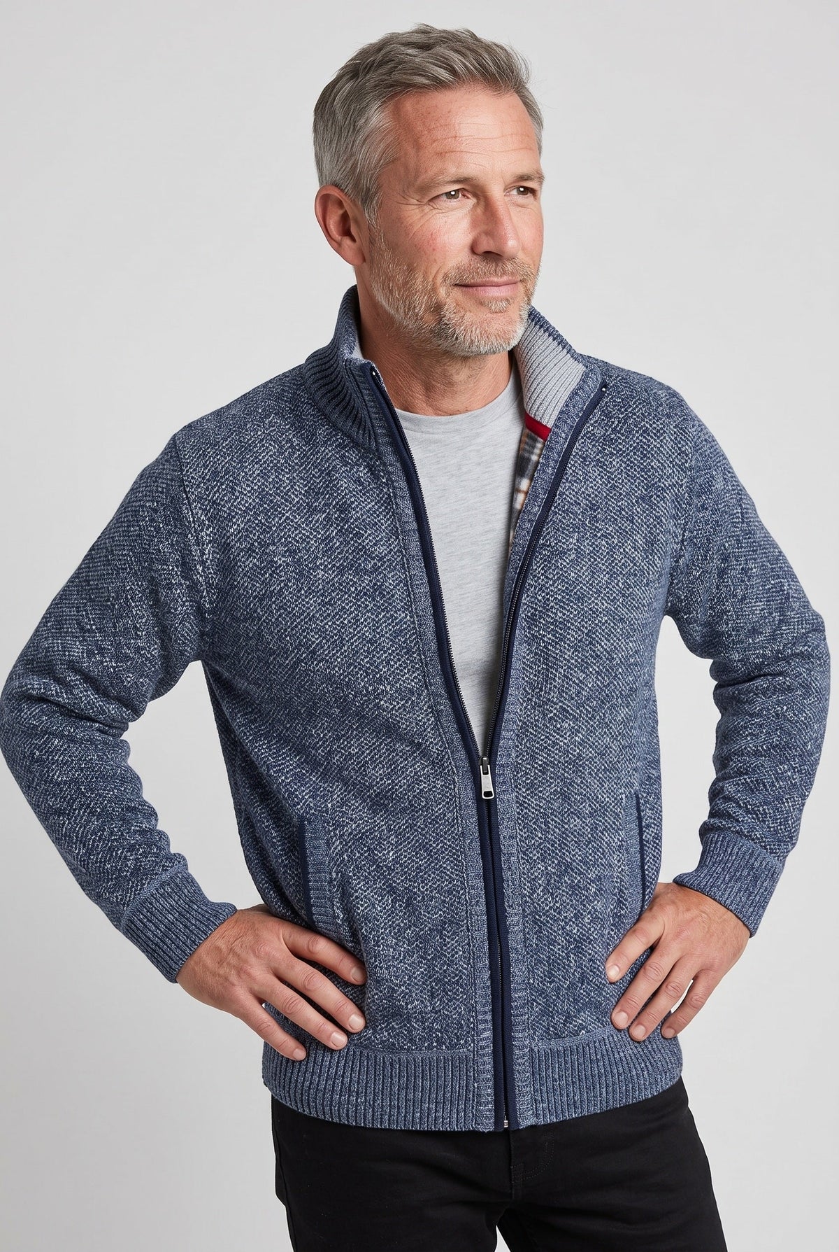 Men's Fleece Lined Zip Cardigan