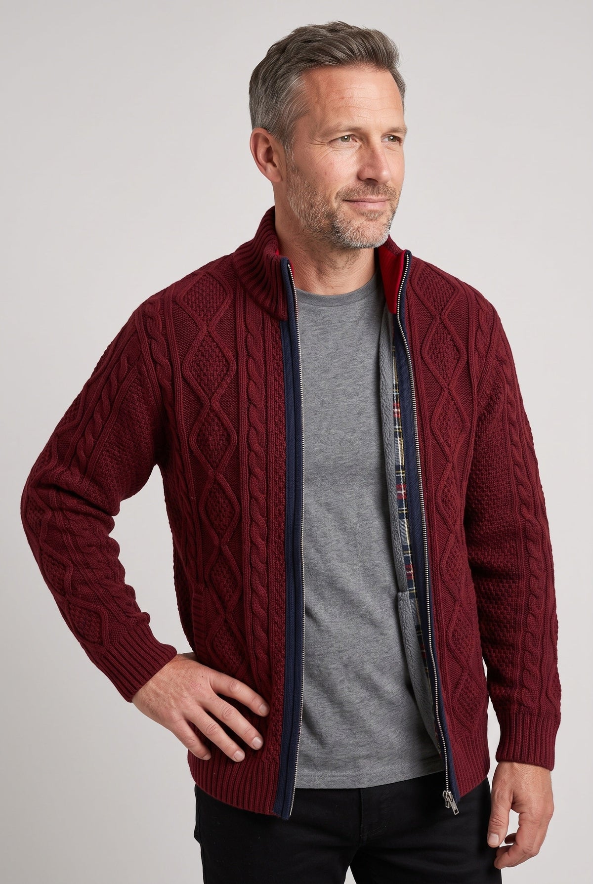 Men's Fleece Lined Zip Cardigan