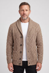 Men's Cable Knit Shawl Cardigan