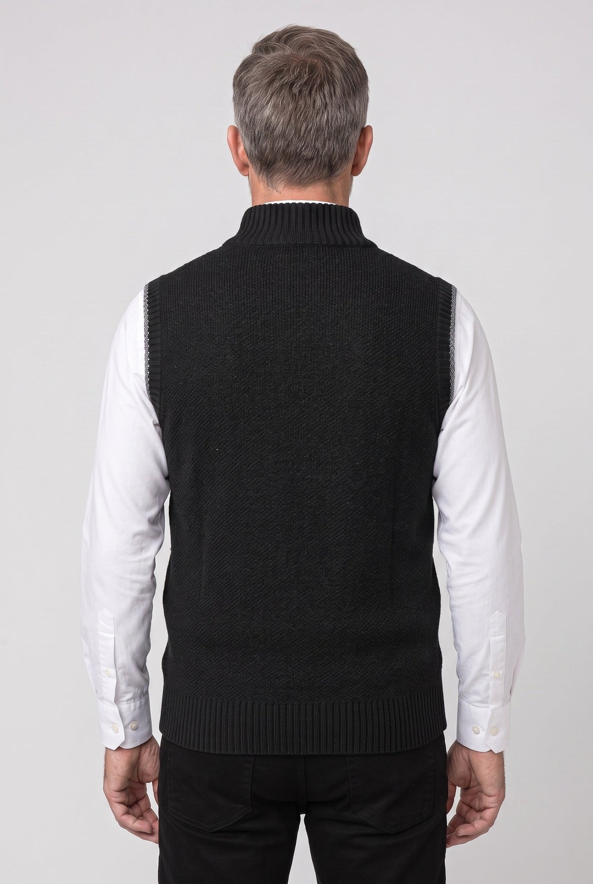 Men's Sleeveless Zip Knit Cardigan