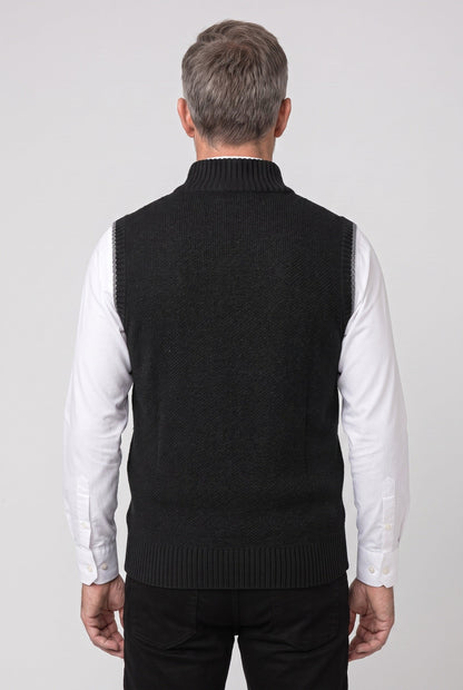 Men's Sleeveless Zip Knit Cardigan