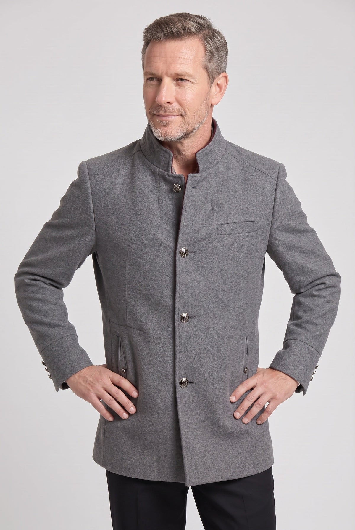 Men's Mid Length Button Coat