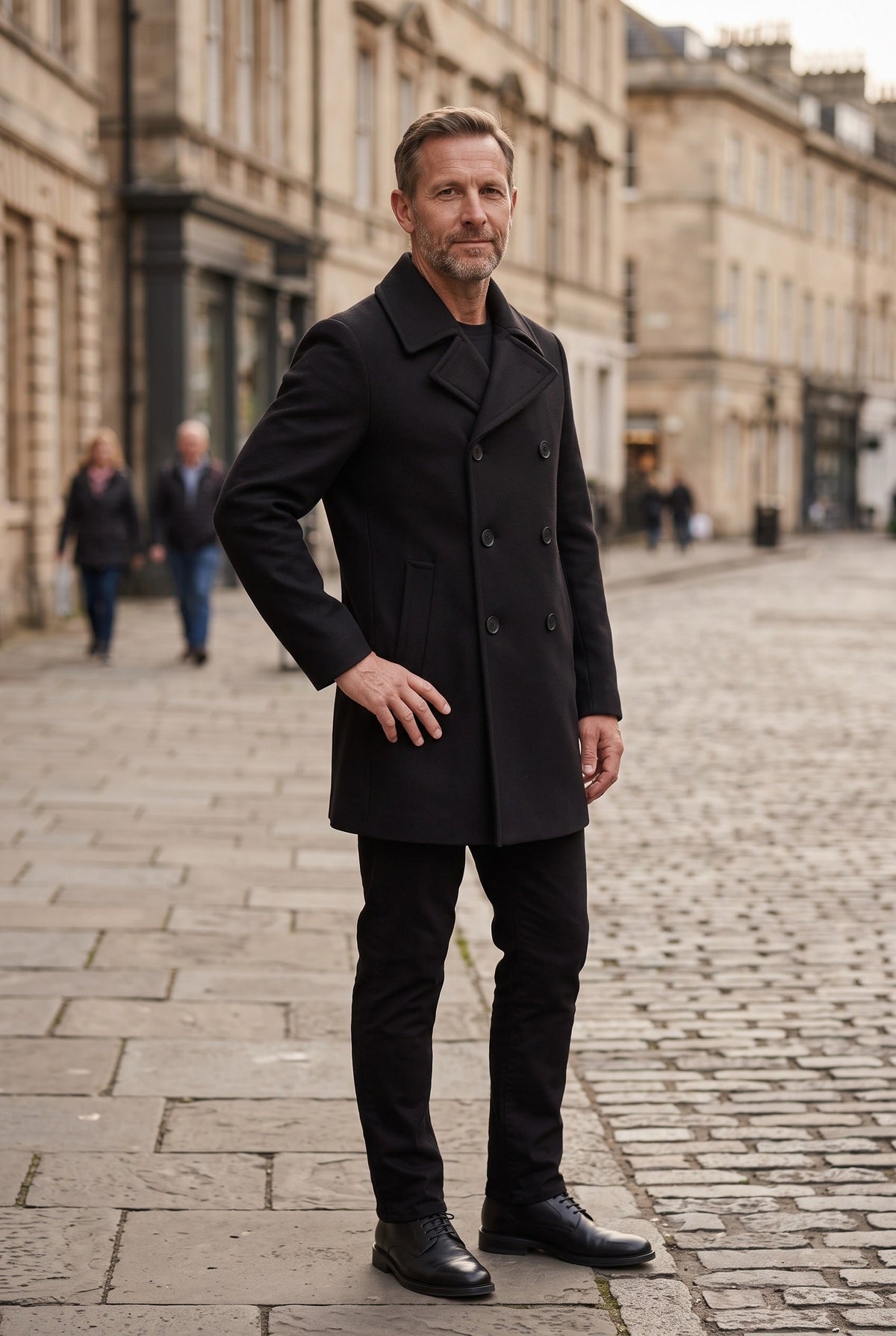 Men's Double Breasted Peacoat Jacket