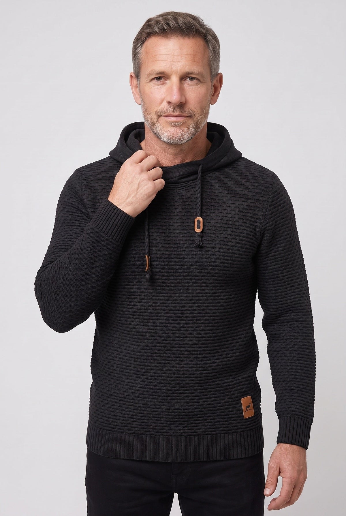 Men's Honeycomb Knit Drawstring Hoodie