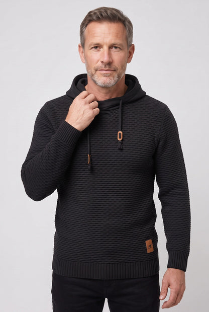 Men's Honeycomb Knit Drawstring Hoodie