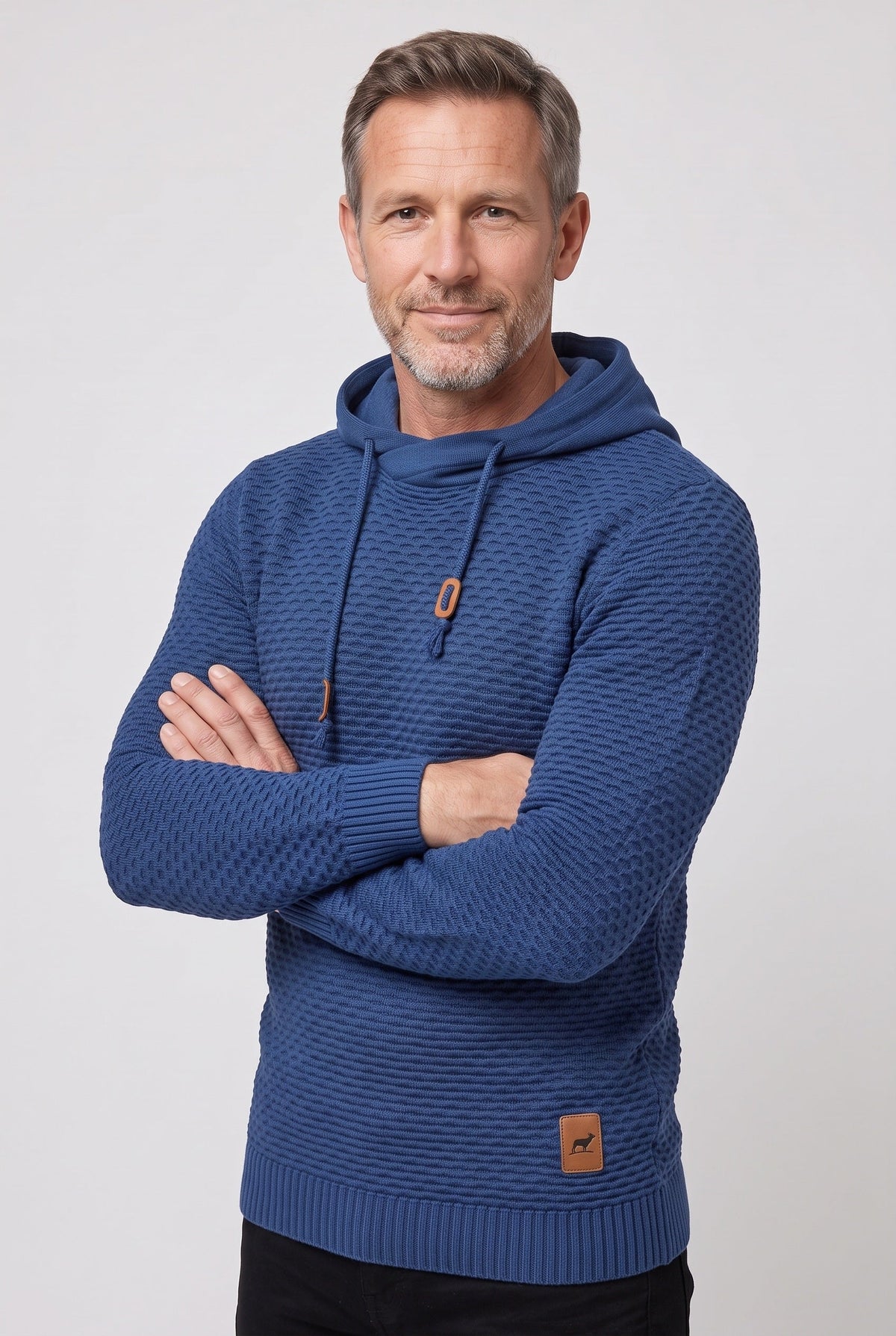 Men's Honeycomb Knit Drawstring Hoodie