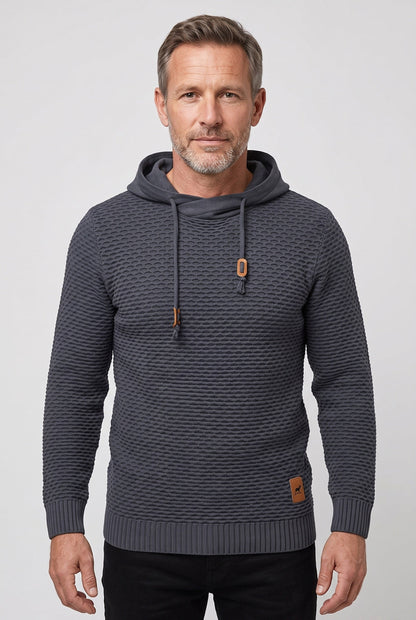 Men's Honeycomb Knit Drawstring Hoodie