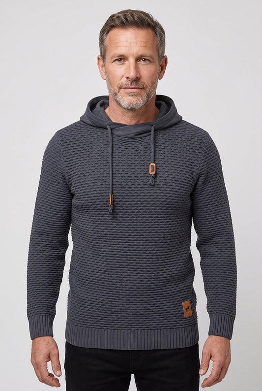 Men's Honeycomb Knit Drawstring Hoodie
