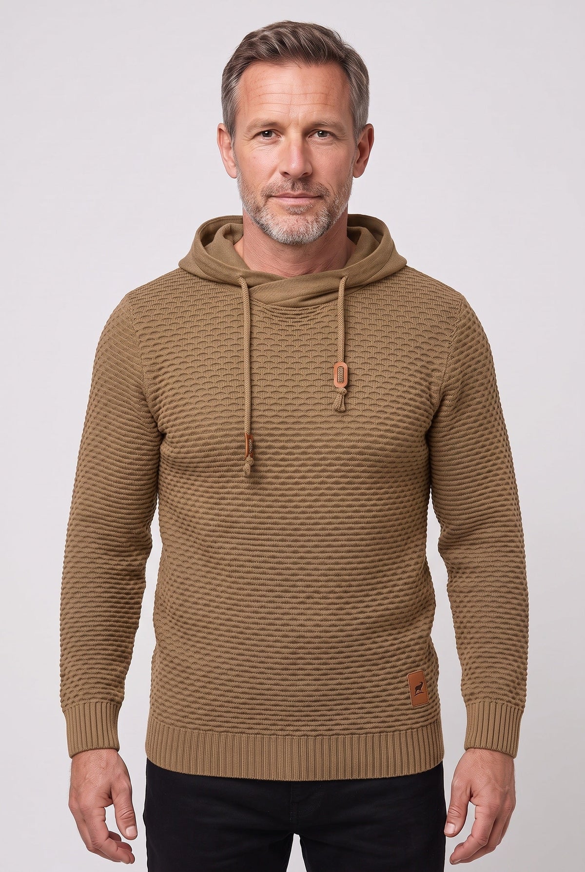 Men's Honeycomb Knit Drawstring Hoodie