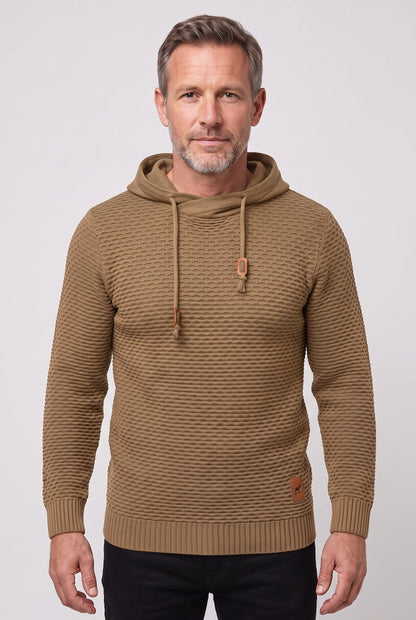Men's Honeycomb Knit Drawstring Hoodie