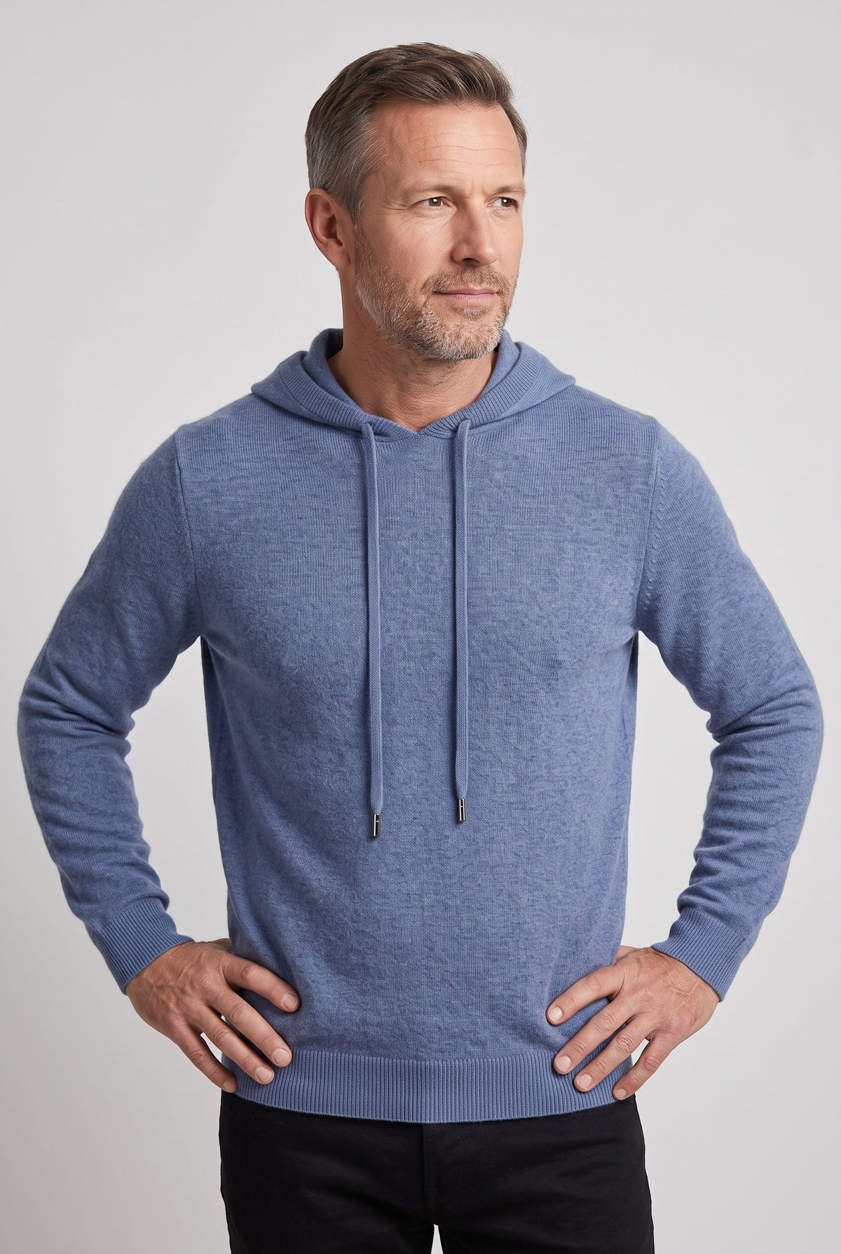 Men's Knitted Drawstring Pullover Hoodie