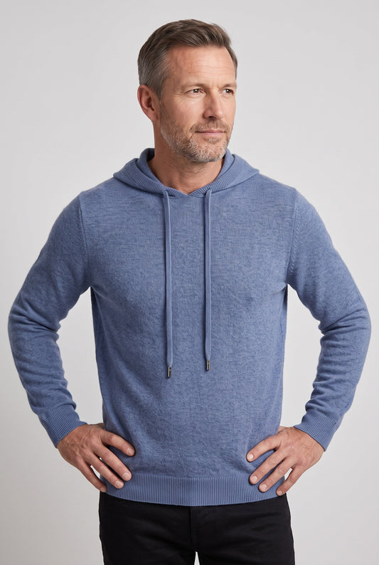 Men's Knitted Drawstring Pullover Hoodie