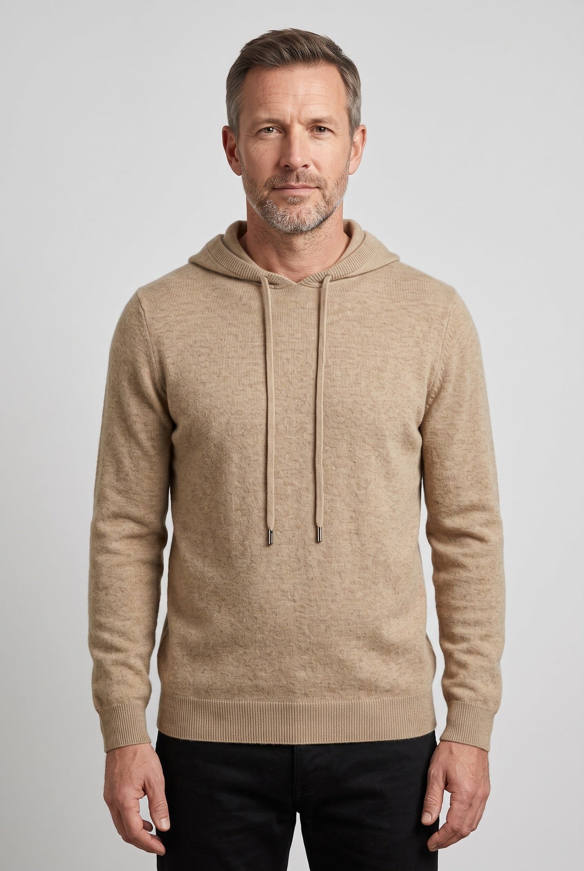Men's Knitted Drawstring Pullover Hoodie