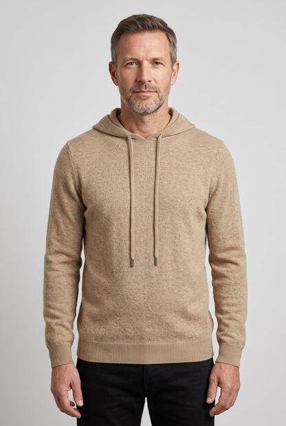 Men's Knitted Drawstring Pullover Hoodie
