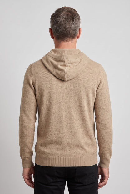 Men's Knitted Drawstring Pullover Hoodie