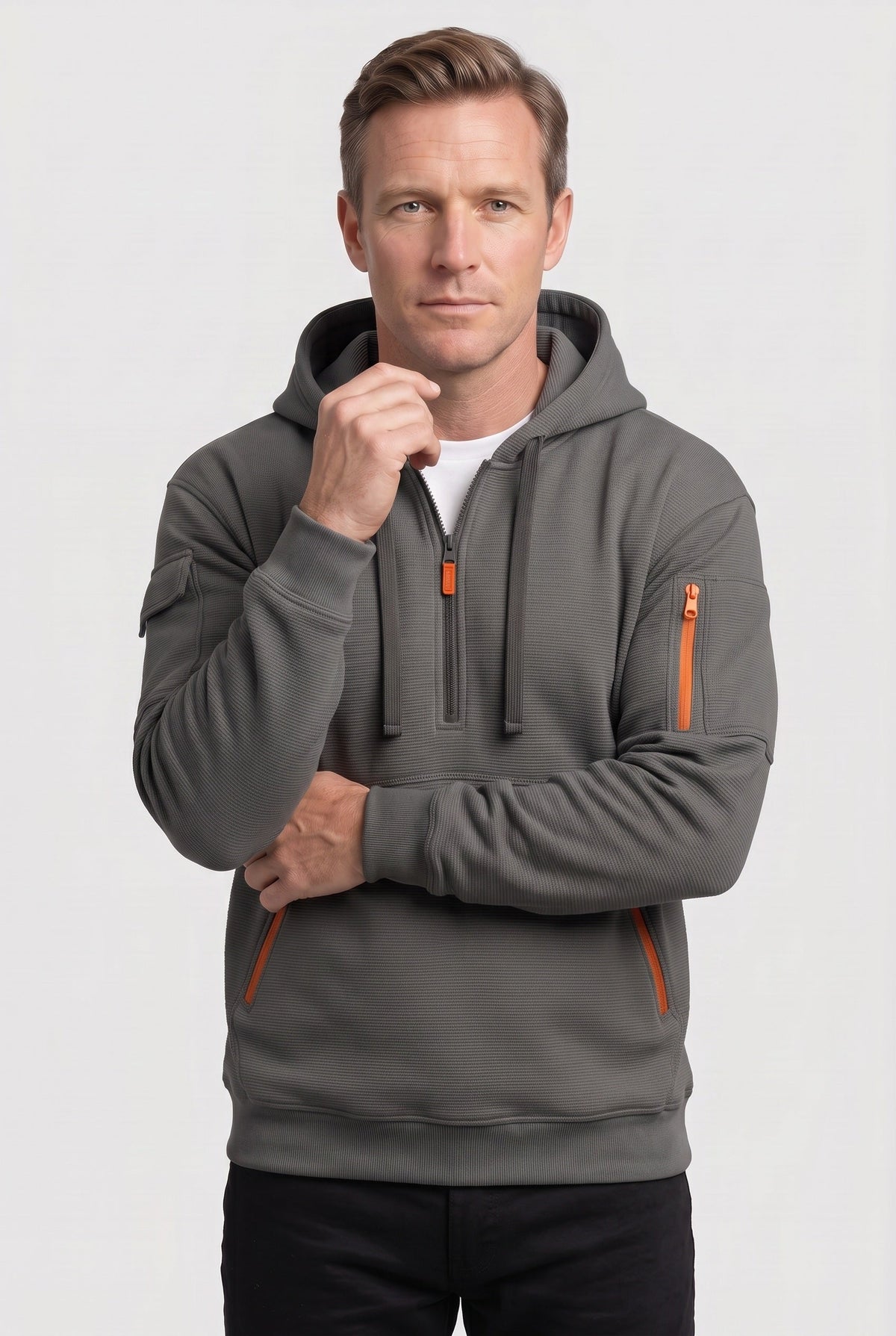 Men's Quarter Zip Pocket Hoodie