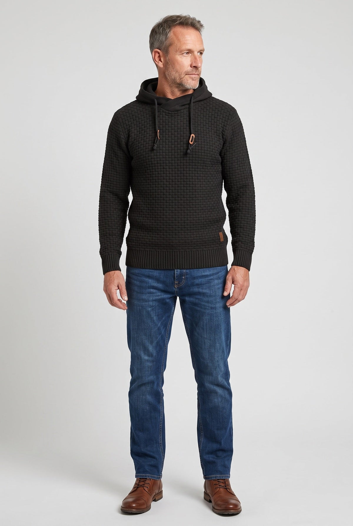 Men's Waffle Knit Pullover Hoodie