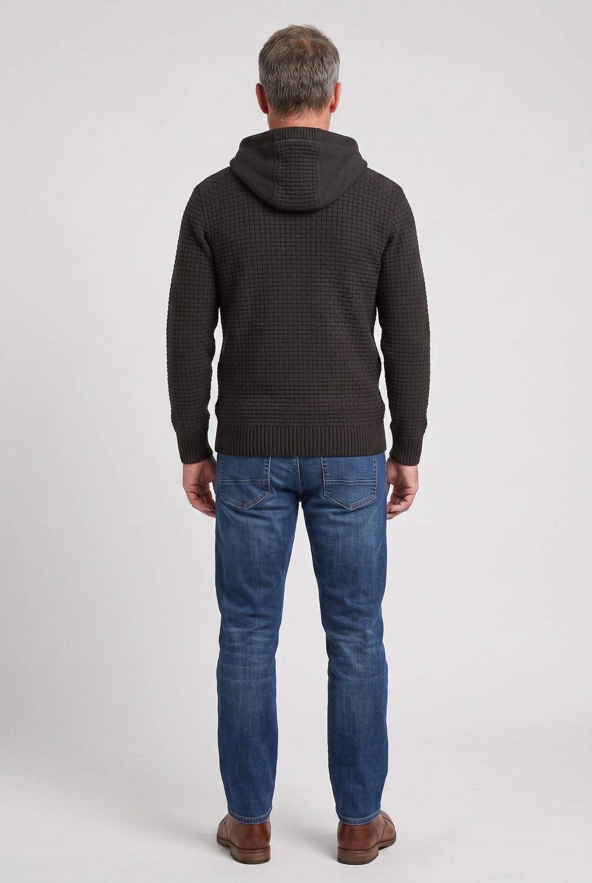 Men's Waffle Knit Pullover Hoodie