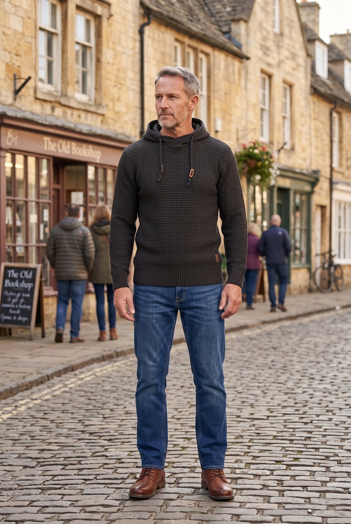 Men's Waffle Knit Pullover Hoodie