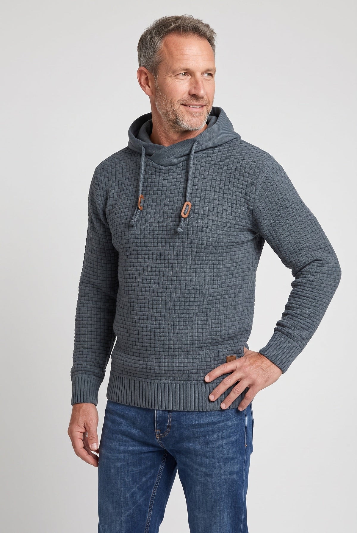 Men's Waffle Knit Pullover Hoodie