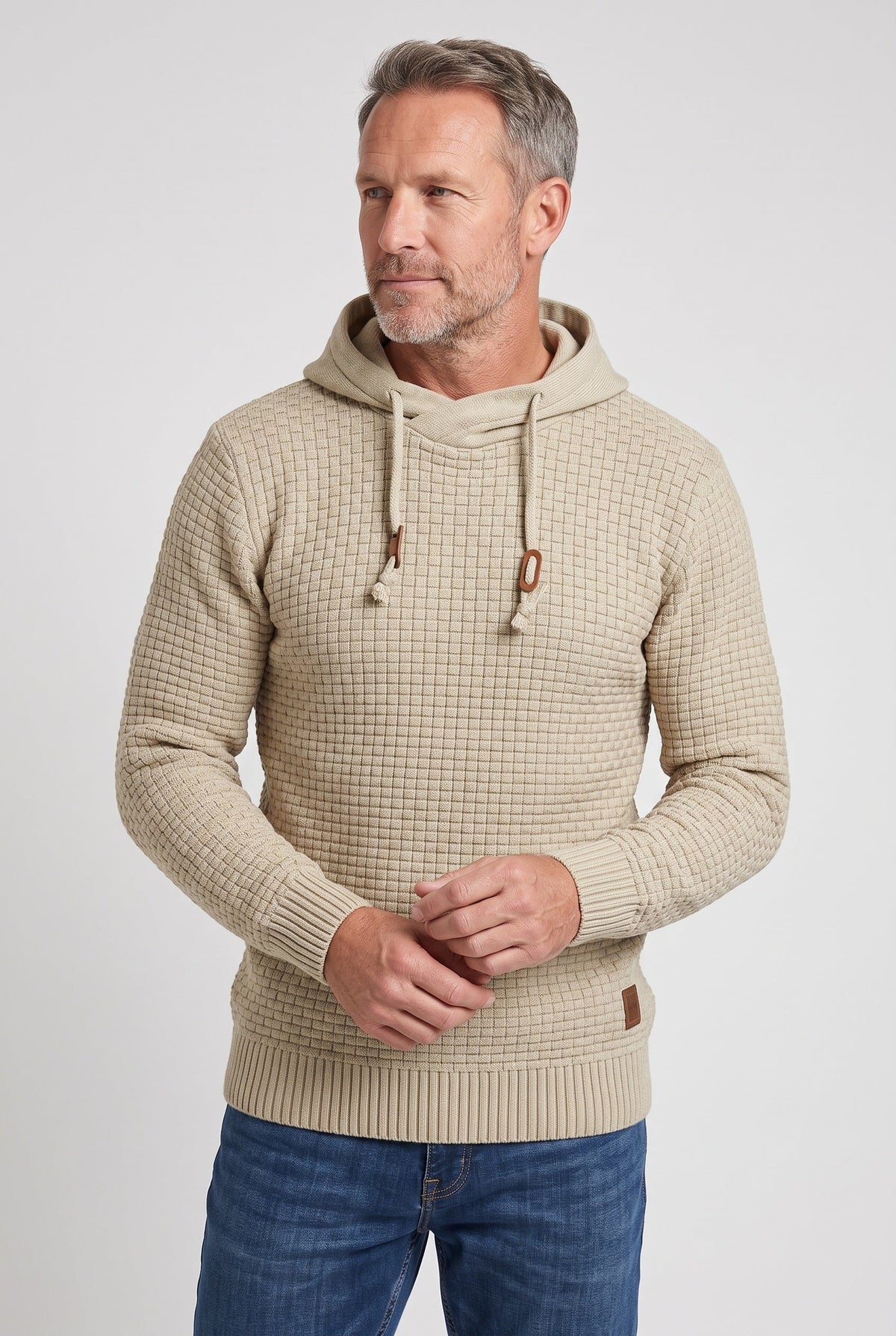 Men's Waffle Knit Pullover Hoodie