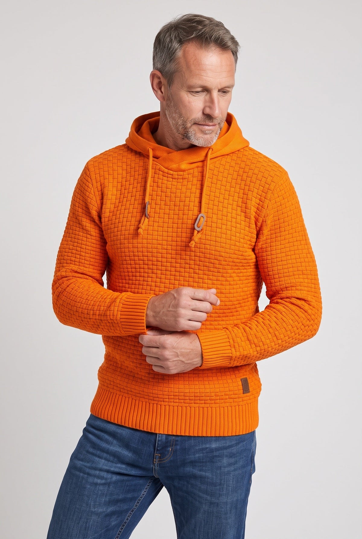 Men's Waffle Knit Pullover Hoodie