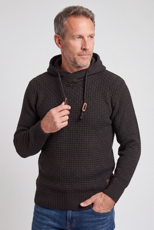 Men's Waffle Knit Pullover Hoodie
