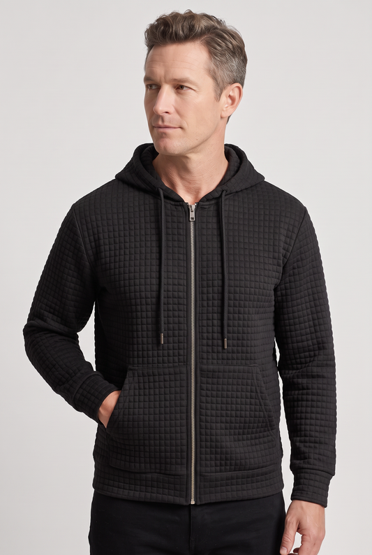 Men's Waffle Knit Zip Hoodie