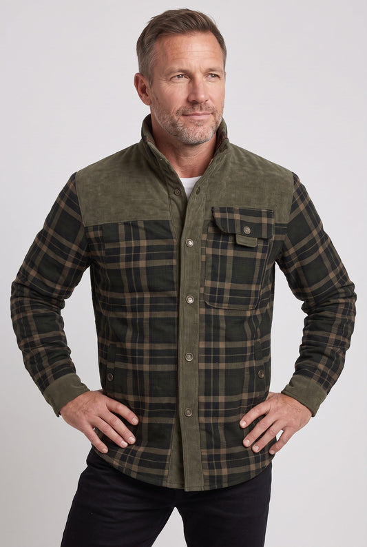 Men's Checked Fleece Lined Shacket