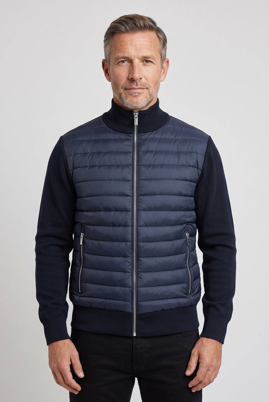 Men's Quilted Hybrid Bomber Jacket