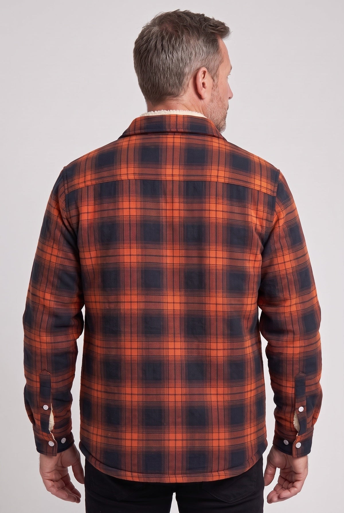 Men's Sherpa Lined Checked Overshirt