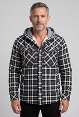 Men's Hooded Checked Overshirt Jacket