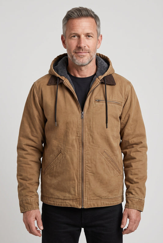 Men's Fleece Lined Hooded Jacket