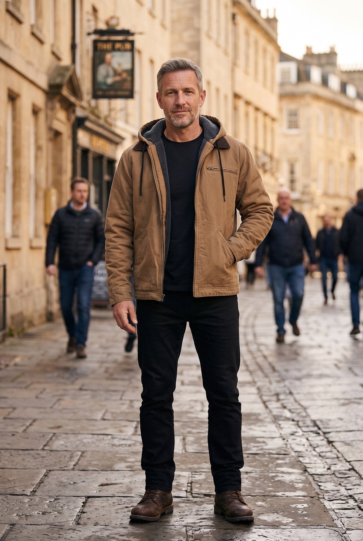 Men's Fleece Lined Hooded Jacket