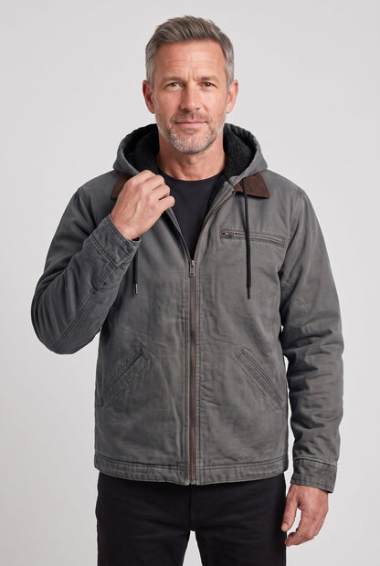 Men's Fleece Lined Hooded Jacket