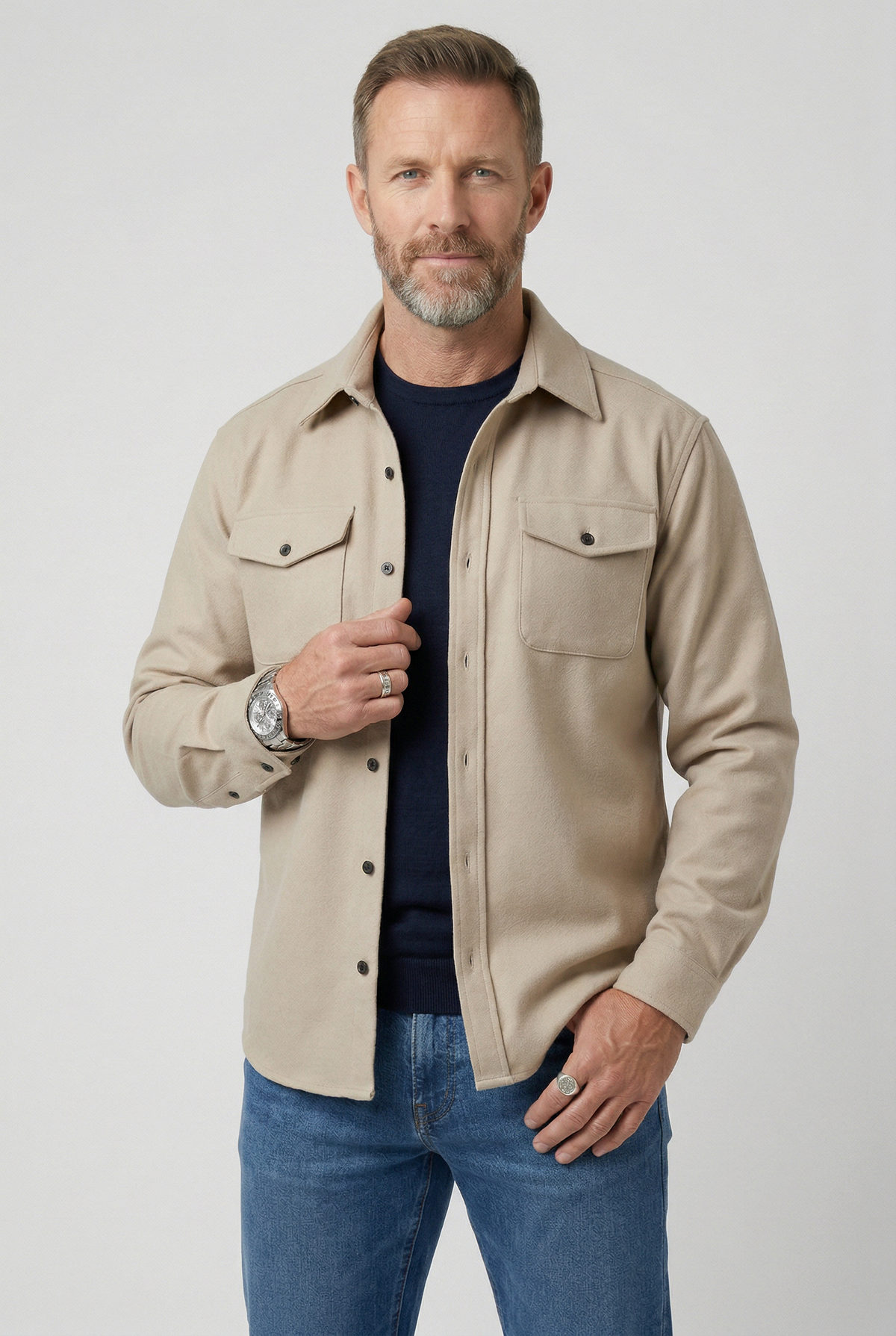 Men's Button Overshirt Jacket