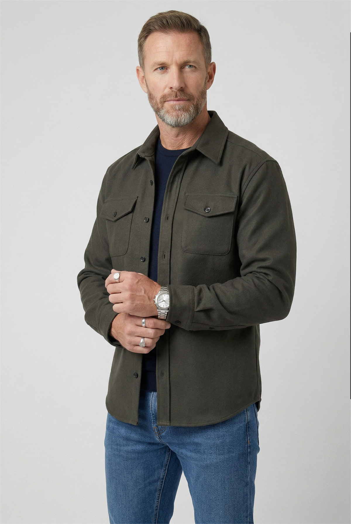 Men's Button Overshirt Jacket