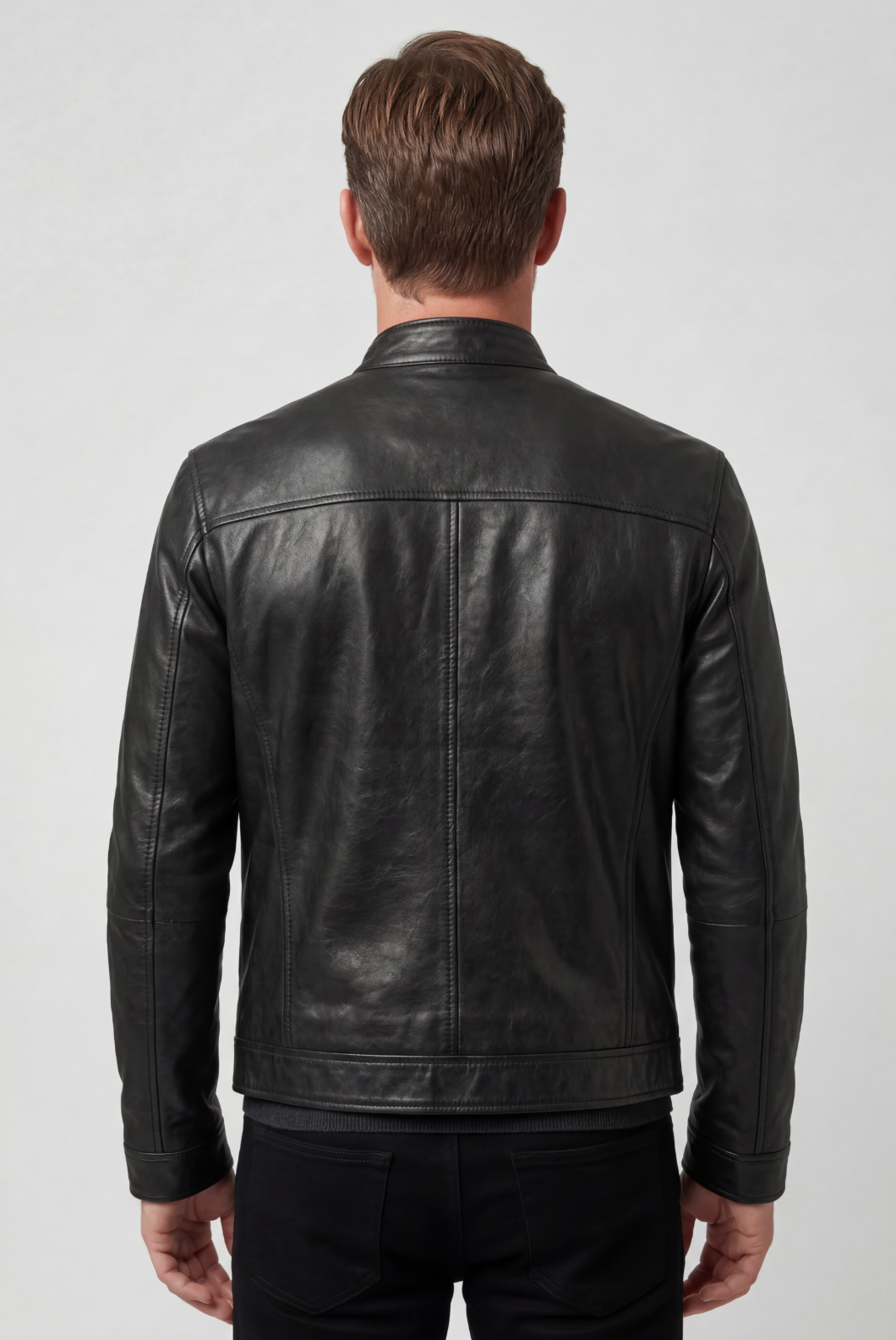 Men's Leather-Look Zip Pocket Jacket