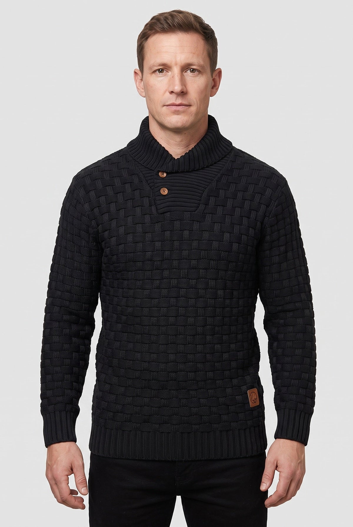 Men's Button Shawl Collar Jumper