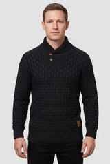 Men's Button Shawl Collar Jumper