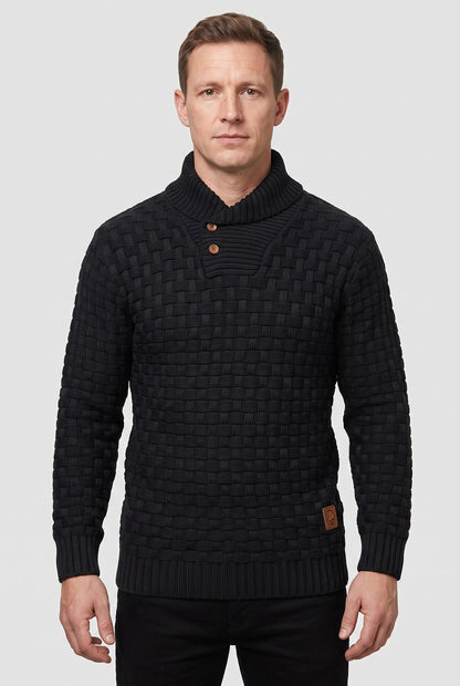 Men's Button Shawl Collar Jumper