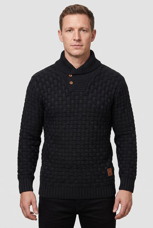 Men's Button Shawl Collar Jumper