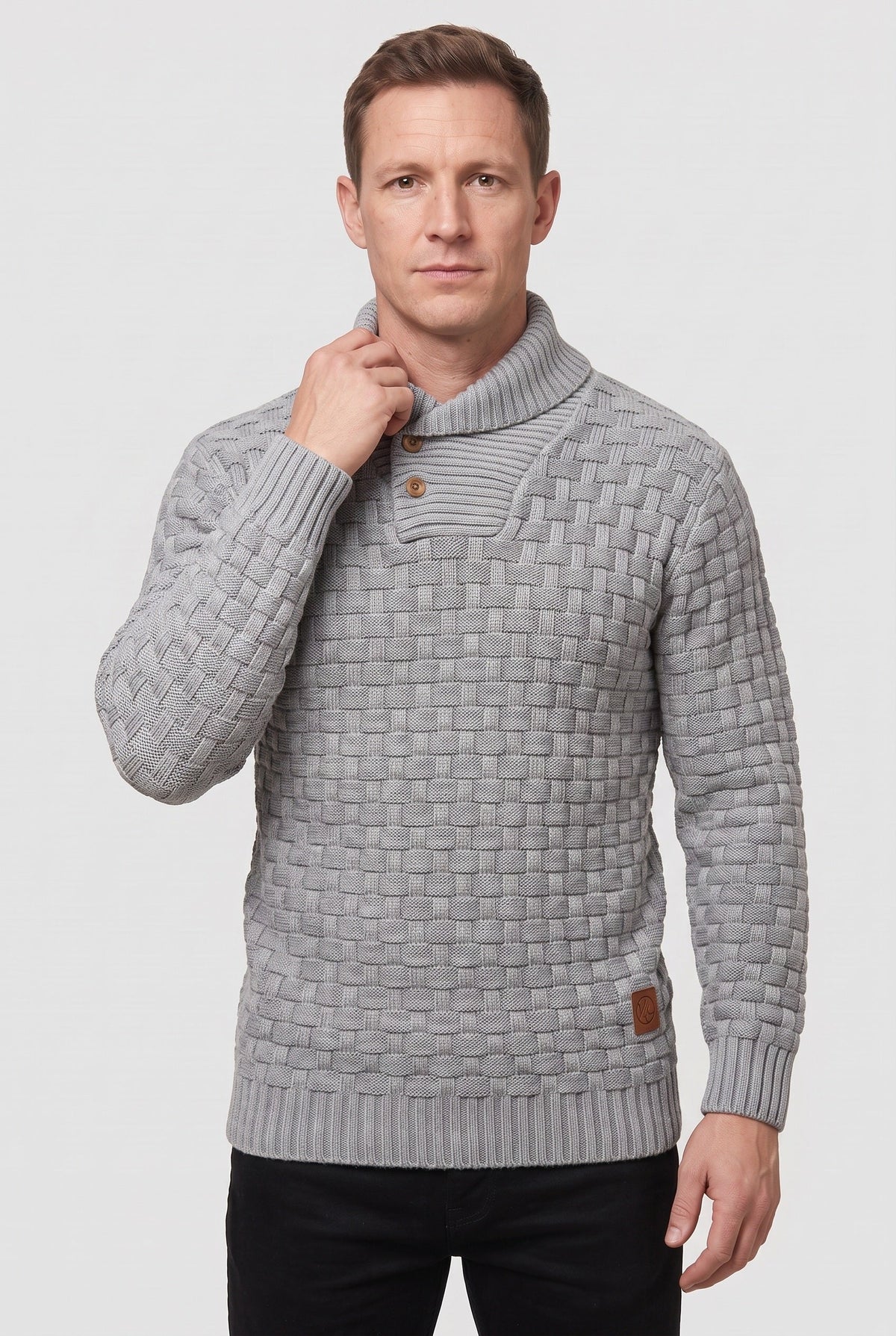 Men's Button Shawl Collar Jumper