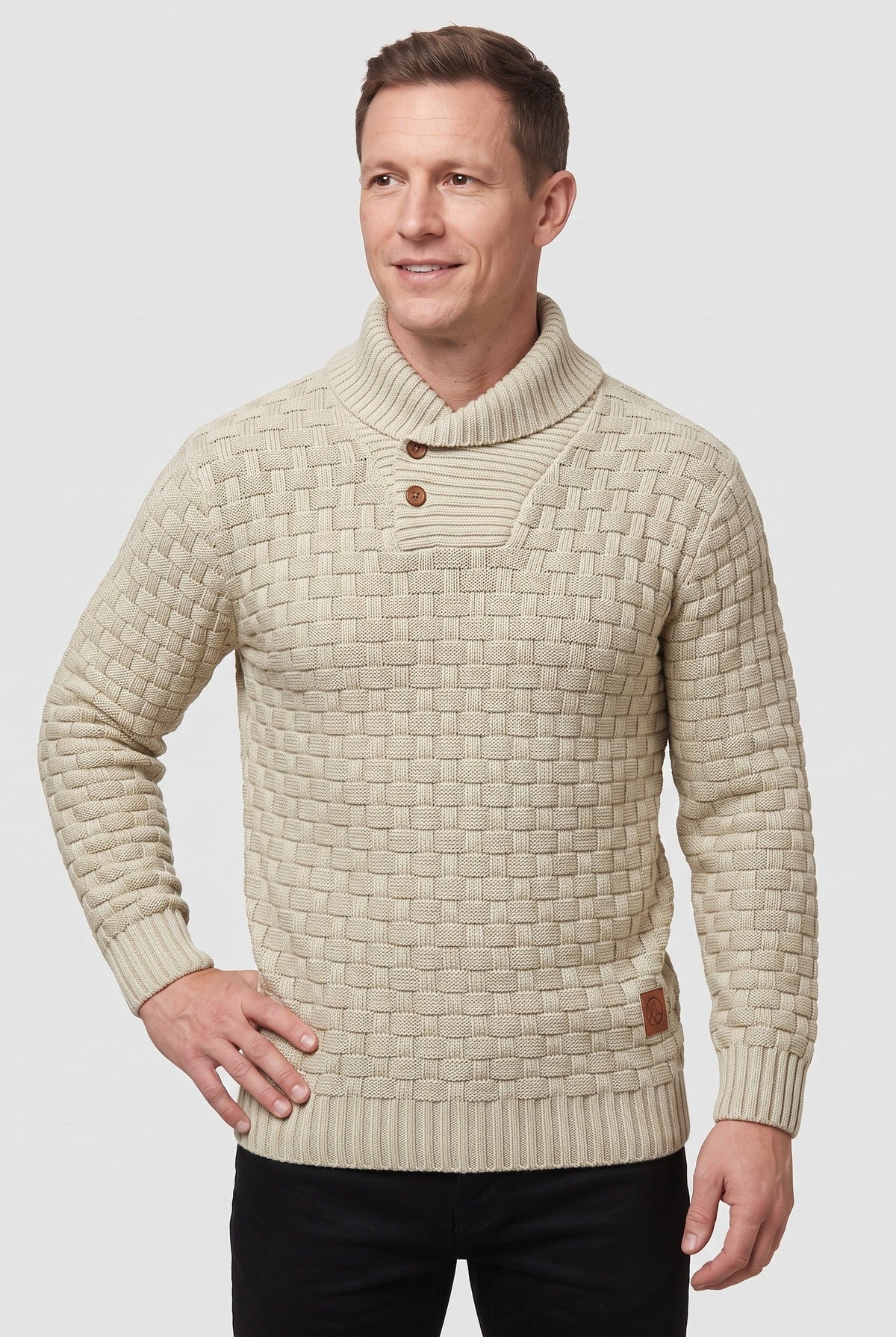 Men's Button Shawl Collar Jumper