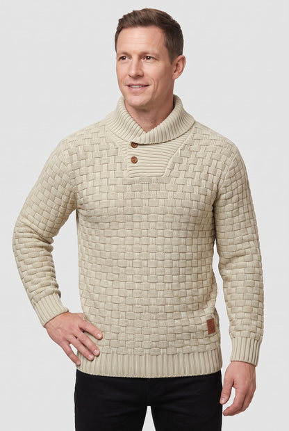Men's Button Shawl Collar Jumper