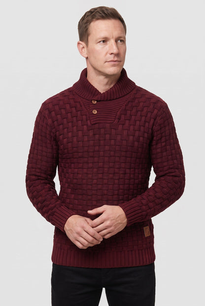 Men's Button Shawl Collar Jumper